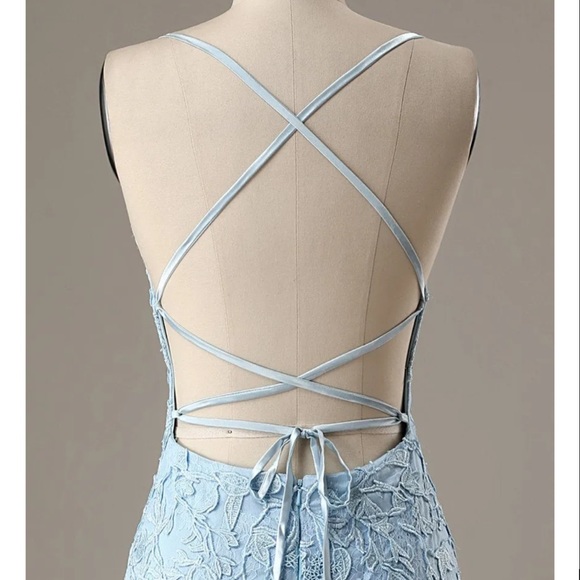 Bodycon Blue Homecoming lace Backless Party Dress 10 - Picture 2 of 10